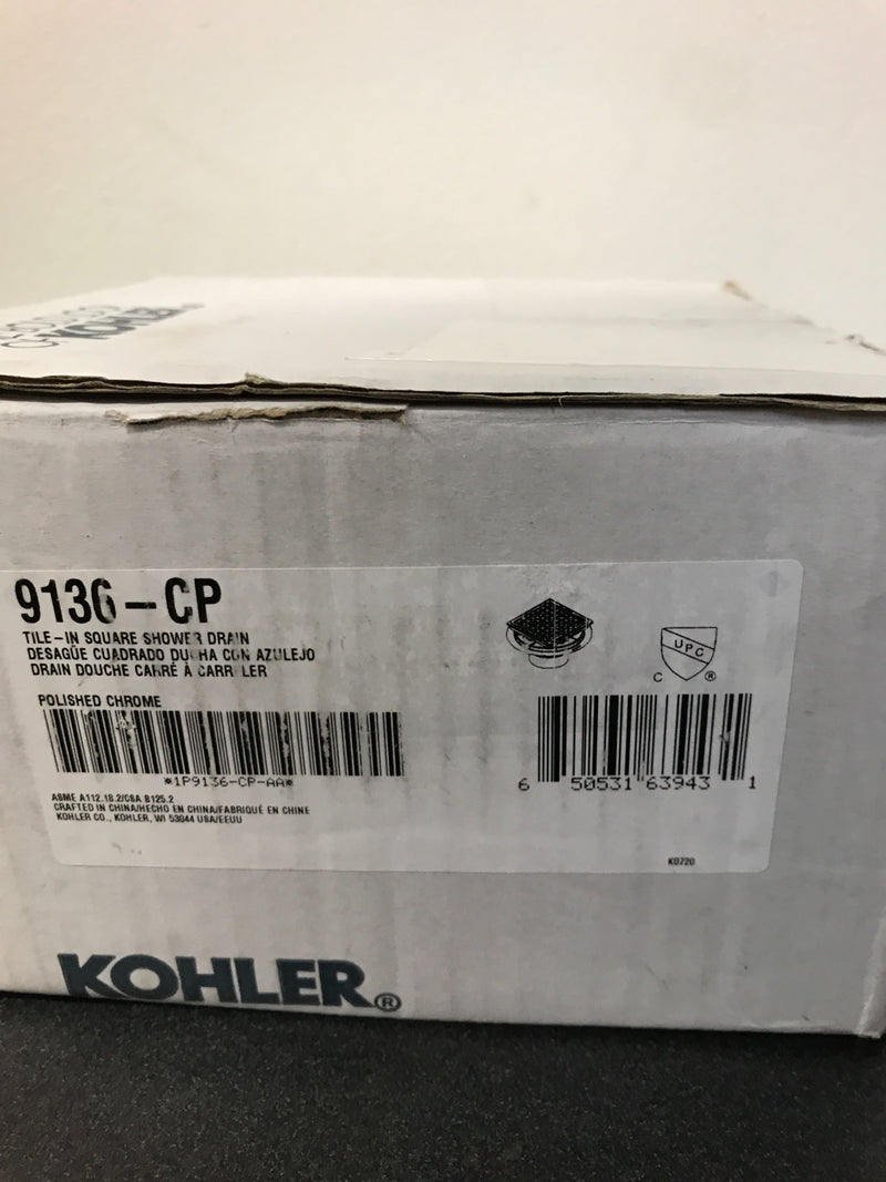 KOHLER Clearflo Square Holes Square Brass Shower Drain