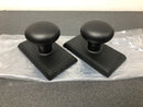 Emtek 8521PUS19 Providence Non-Turning Two-Sided Dummy Door Knob Set with Rectangular Rose from the Brass Classic Collection - Flat Black