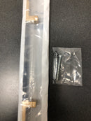 Alno A2903-6-CHP/MB Vita Bella 6" Center to Center Modern Industrial Knurled Cabinet Bar Handle / Drawer Bar Pull with L Leg Posts - Champagne / Matte Black