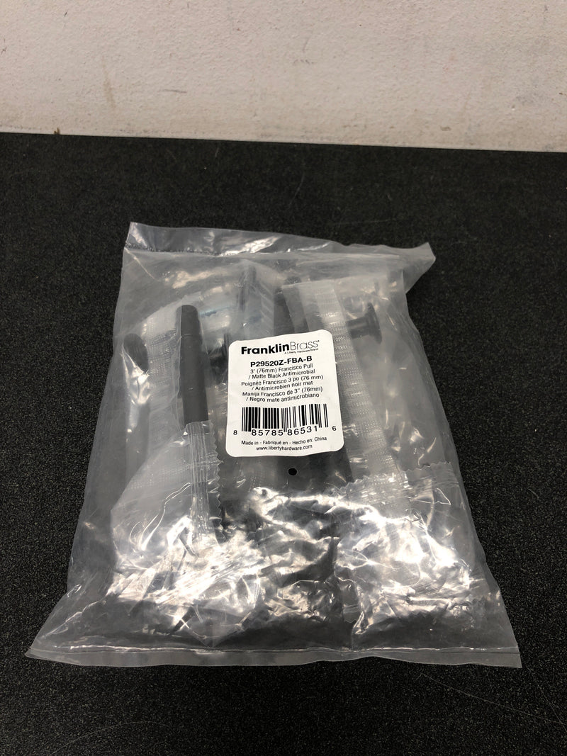 Franklin Brass P29520Z-FBA-B Francisco 3 Inch Center to Center Bar Cabinet Pull - Pack of 5 - Matte Black Antimicrobial