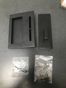 Emtek 222202US19 Modern Rectangular Surface Jamb Mounted Privacy Lock with Flush Pull and Integrated Strike for Barn Doors - Flat Black