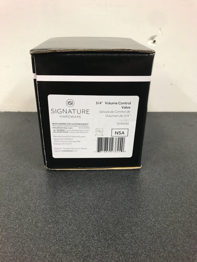 Signature Hardware Volume Control Rough-In Valve - 3/4" Connection
