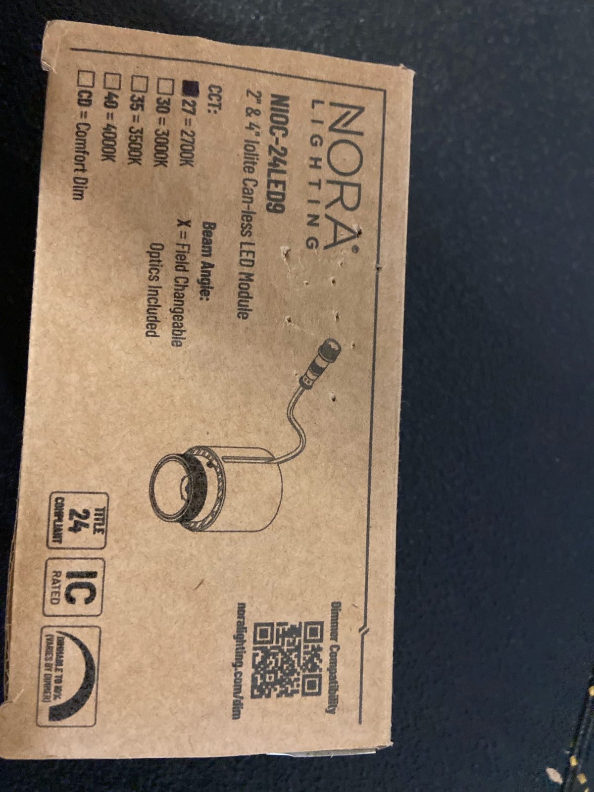 Nora NIOC-24LED927X 1250 Lumen LED Module for 2" & 4" Iolite Can-Less (2700K)