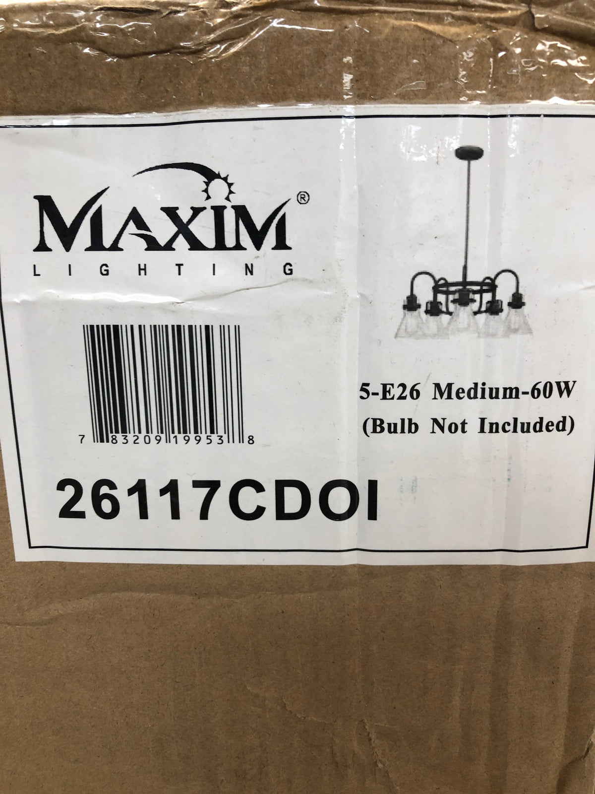 Maxim lighting 26117CDOI Seafarer 23.75 in. W 5-Light Oil Rubbed Bronze Chandelier with Seedy Shade