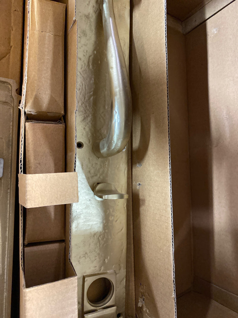 Signature Hardware 441466 Griggs Solid Brass Full Plate Keyed Entry Single Cylinder Door Handleset with Interior Knob and 2-3/8" Backset - Satin Brass