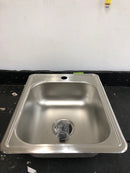 Elkay D117211 Dayton 17" Drop In Single Basin Stainless Steel Bar Sink - 1 Faucet Hole