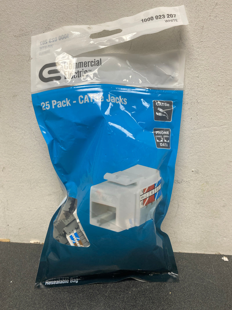 Commercial electric 5025-WH-25 Category 5e Jack - White (22-Pack)