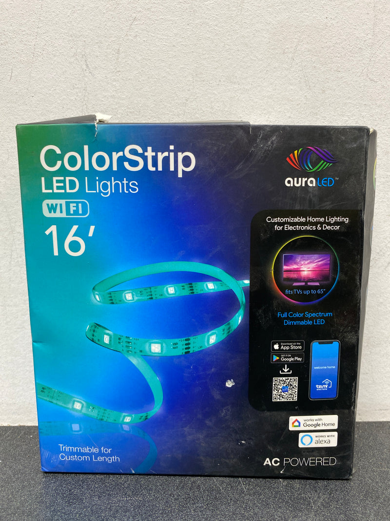 Tzumi 8753HD Aura LED 10-Watt Equivalent 16 ft. Wifi Enabled Smart LED Night Light Strip  (1-Strip)