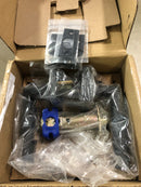 Emtek 5110HECUS19RH Hercules Right Handed Passage Door Lever Set with Square Rose from the Brass Modern Collection - Flat Black