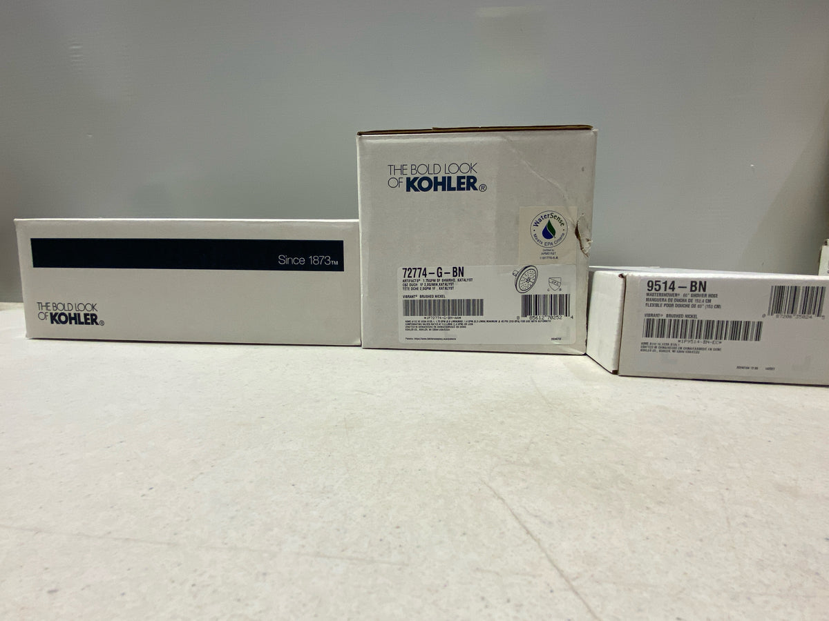 Kohler K-76472-G-BN HydroRail-S 1.75 GPM Single Function Shower Head with MasterClean Technology - Included Handshower, Slide Bar, and Hose - Vibrant Brushed Nickel
