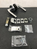 Kwikset 740LSLRDT-26S Lisbon Single Cylinder Keyed Entry Door Lever Set with Round Rose - Polished Chrome