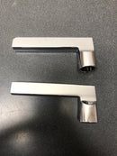 Baldwin Square Non-Turning Two-Sided Through-Door Dummy Door Lever Set with Square Rosette from the Reserve Collection - Polished Chrome