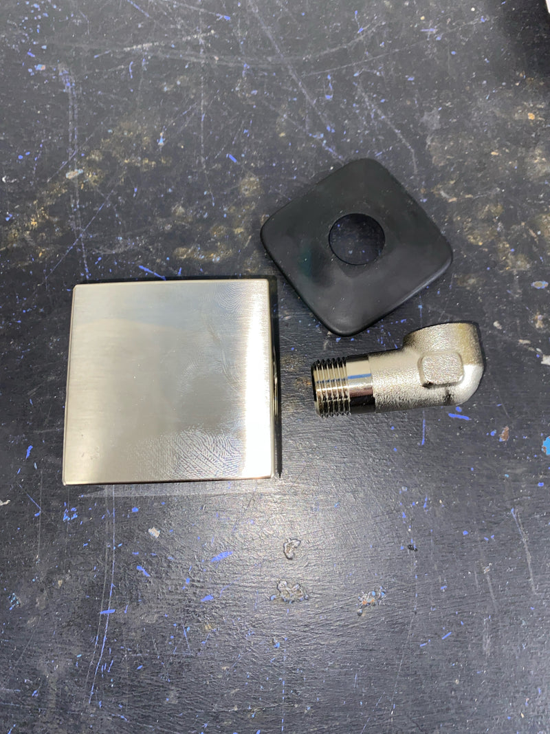 Hansgrohe 26455821 FixFit Square 1/2" Connection Wall Supply Elbow - Brushed Nickel