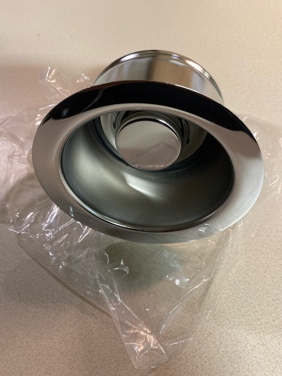 Signature Hardware SH163CP 3-1/2" Brass Kitchen Deep Garbage Disposal Flange and Stopper - Polished Chrome