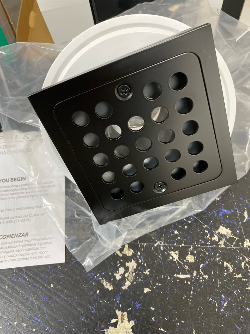 Signature Hardware 449283 Menlo Square Shower Drain - Matte Black