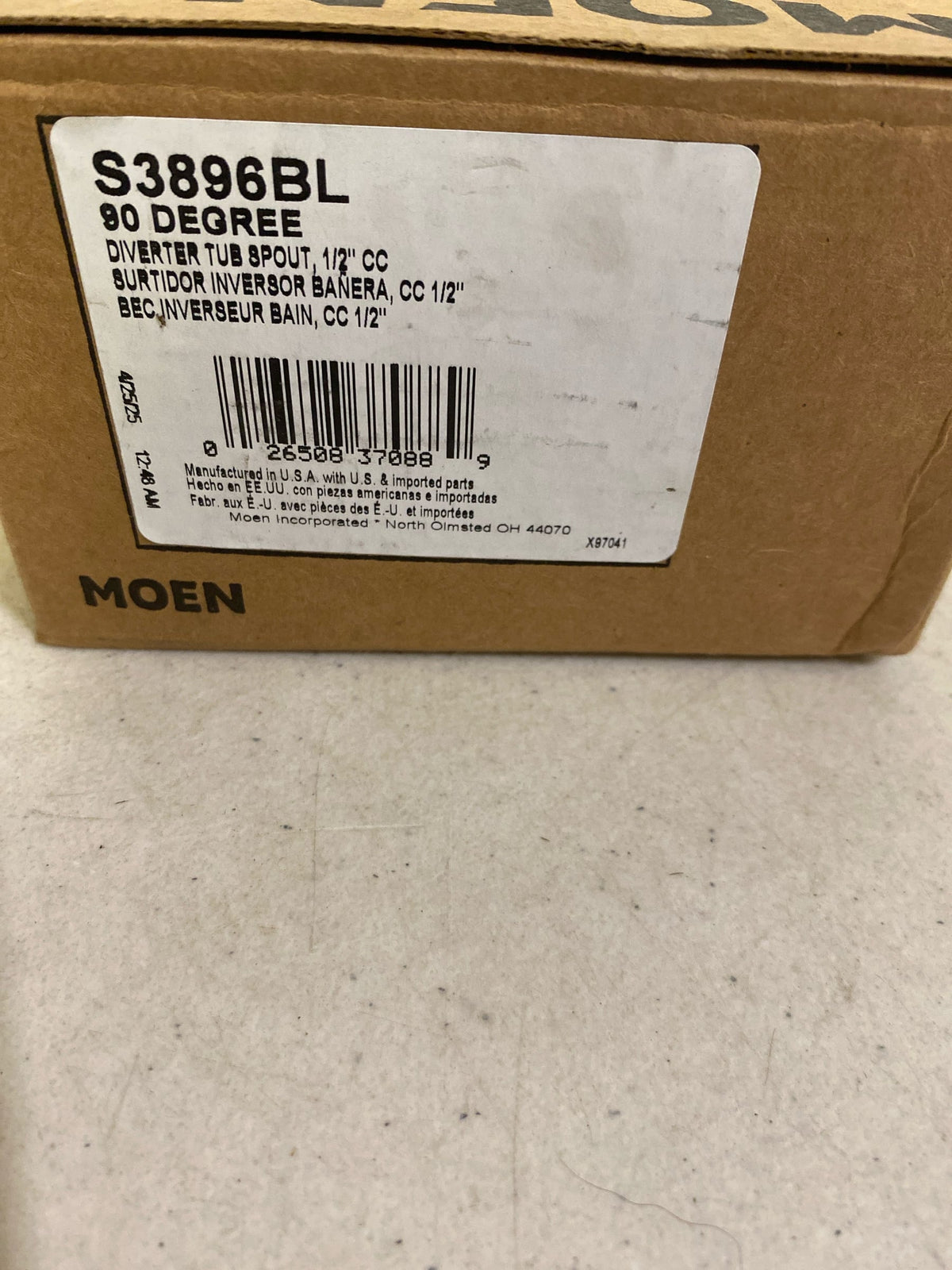 Moen 90 Degree Matte Black Modern Tub Spout with Diverter 1/2-Inch Slip-Fit CC Connection, S3896BL