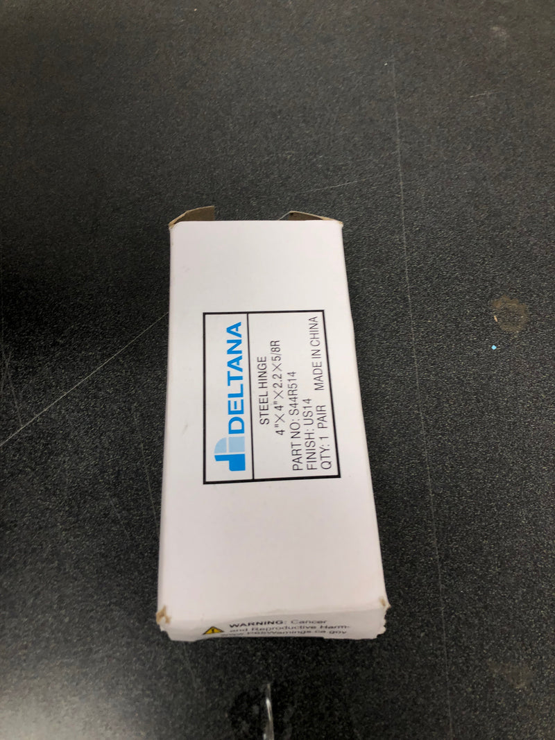 Deltana S44R514 4" x 4" x 5/8" Radius Hinge; Bright Nickel Finish