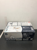 Hampton bay 51752 Rockport 52 in. Indoor LED Matte White Ceiling Fan with Light Kit, Downrod, Reversible Blades and Reversible Motor