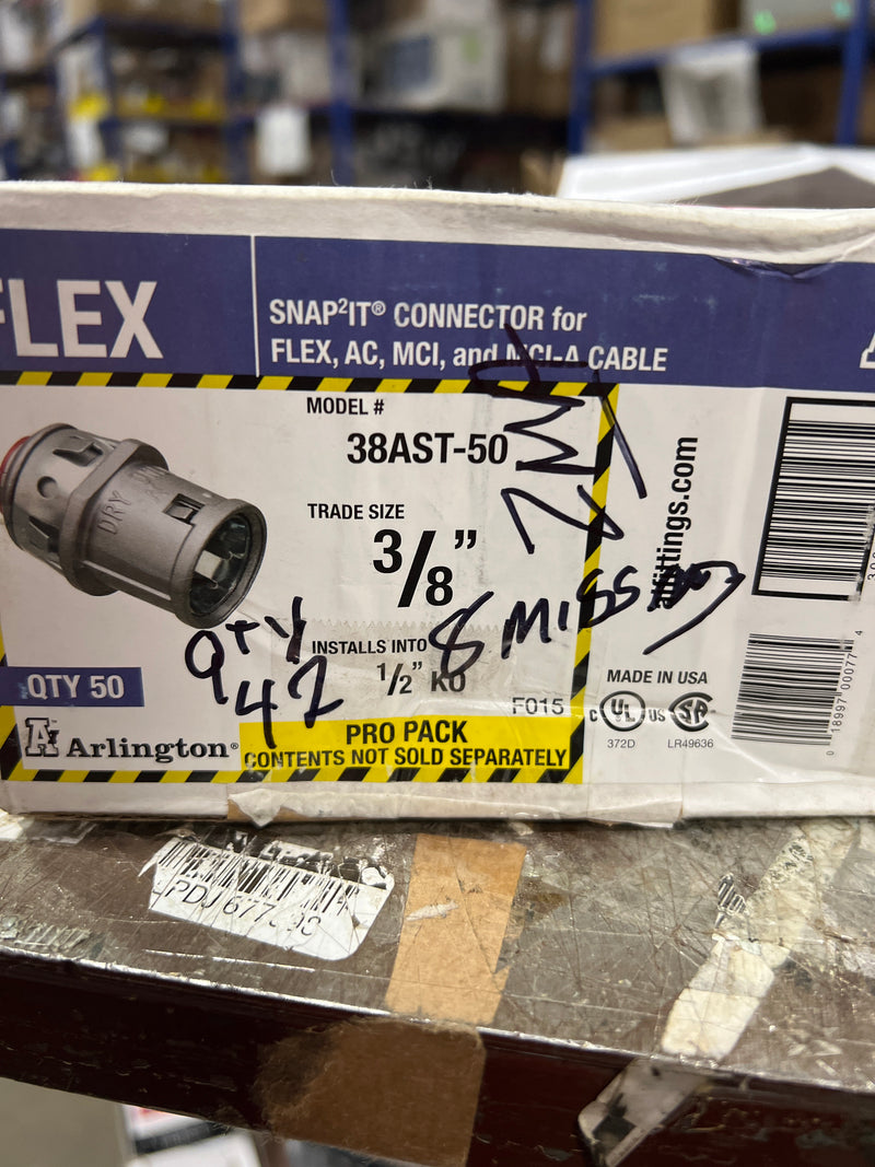 Arlington industries 38AST-50 Snap-2-It 3/8 in. Connectors (50-Pack)