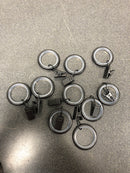 Emoh H1936-12 Black Steel Curtain Rings with Clips (Set of 10)