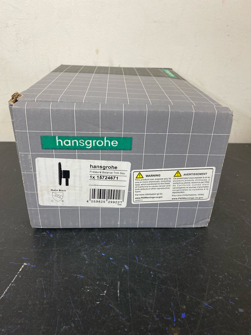 Hansgrohe 15724671 Ecostat Square Single Function Pressure Balanced Valve Trim Only - Less Rough In - Matte Black