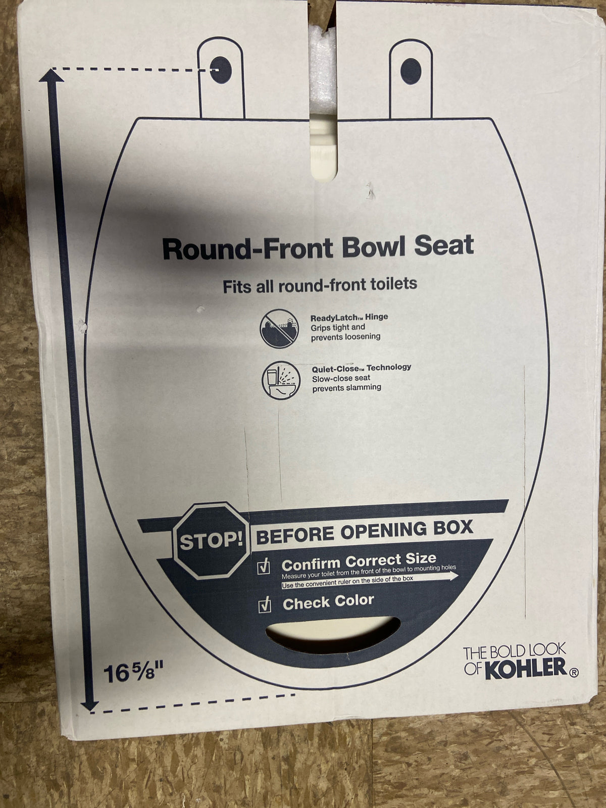 Kohler 26802-96 Impro Round Ready Latch Quiet-Close Toilet Seat in Biscuit