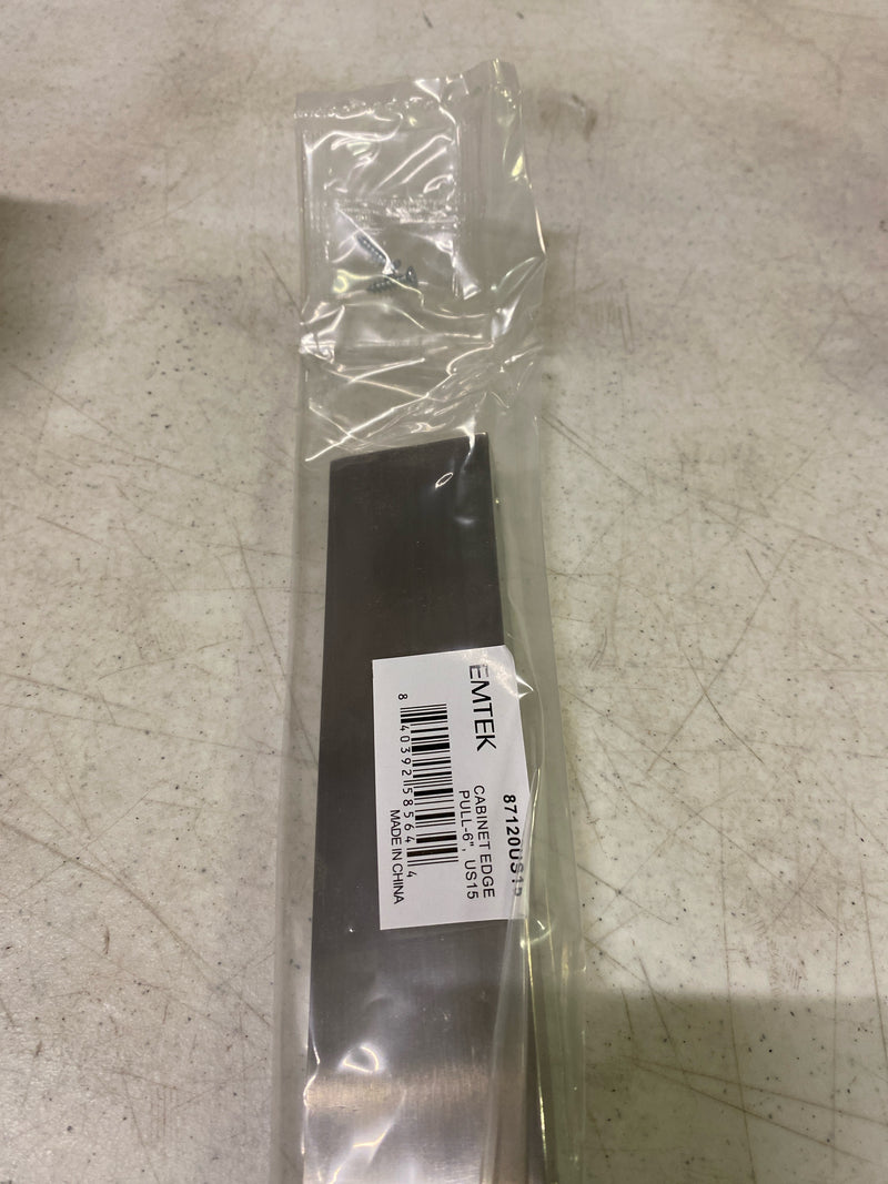 Emtek 87120US15 Modern Edge 6 Inch Center to Center Finger Cabinet Pull from the Contemporary Collection - Satin Nickel