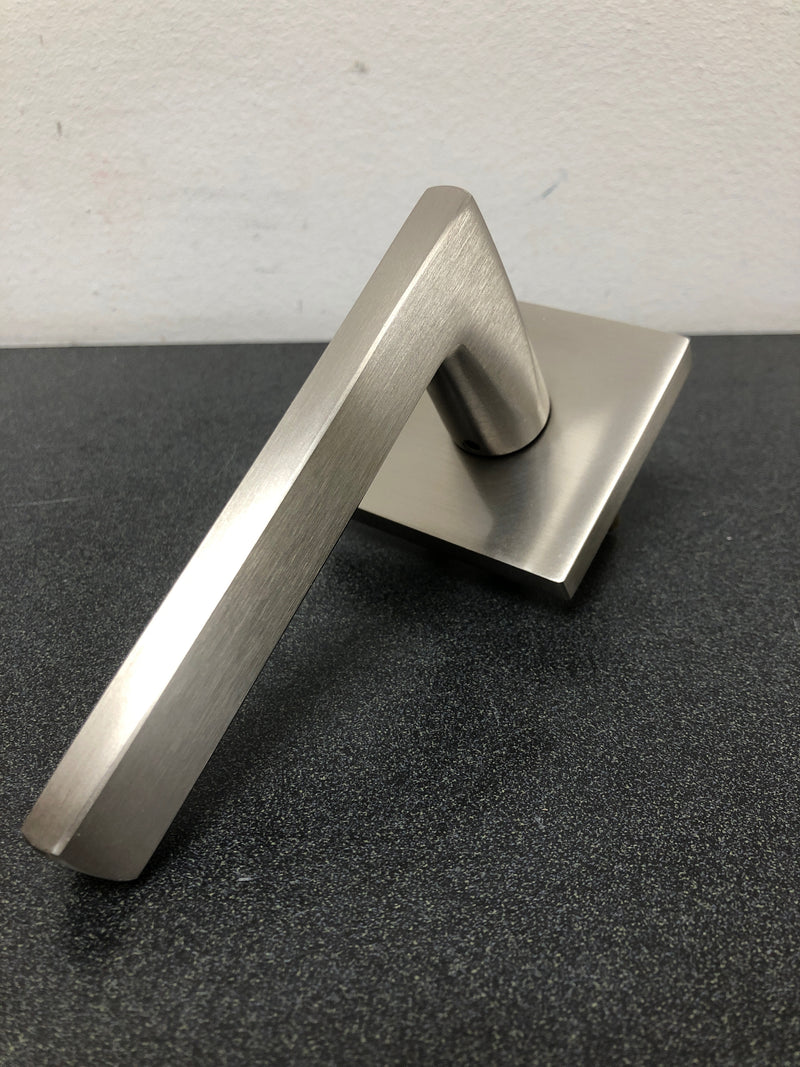 Emtek 510HLOUS15 Helios Brass Modern Passage Door Lever Set from the Contemporary Collection - Satin Nickel