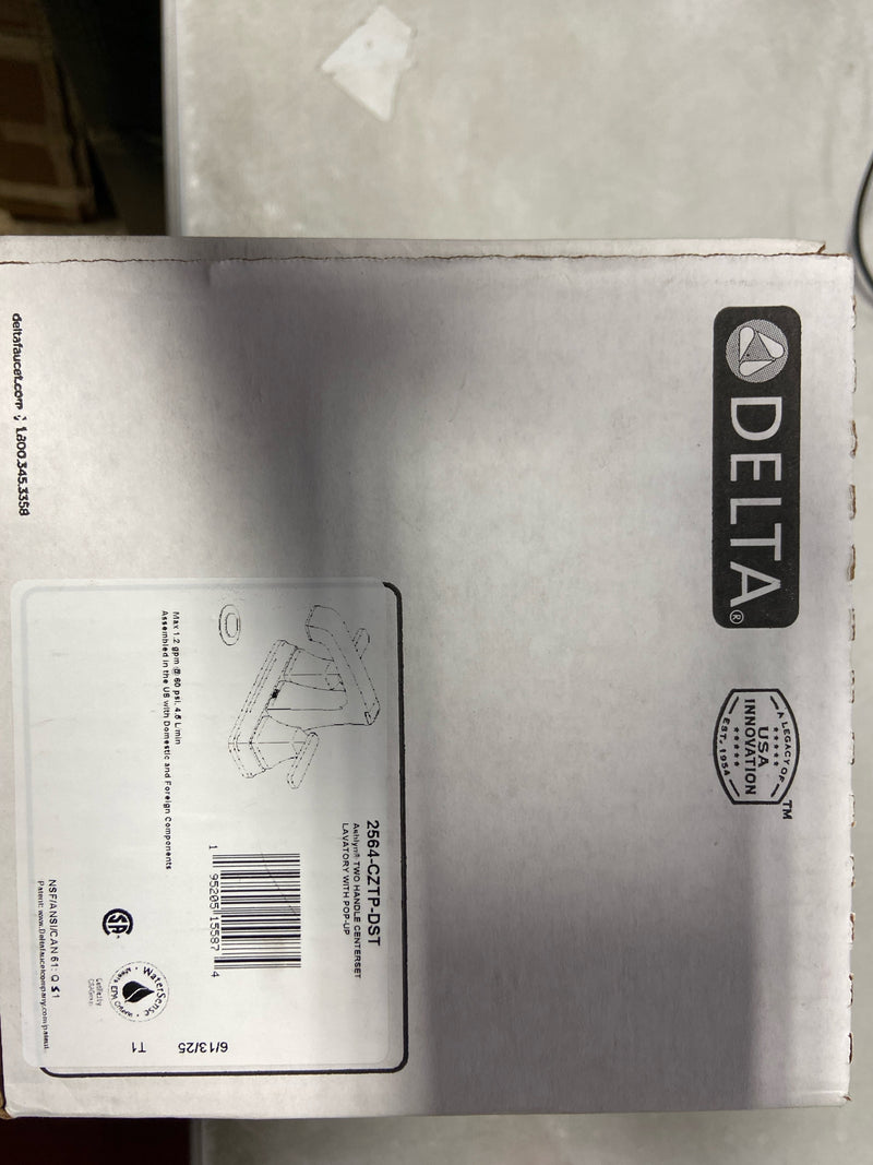 Delta 2564-CZTP-DST Ashlyn 1.2 GPM Centerset Bathroom Faucet with Plastic Drain Assembly - For Trade Professionals Less Instructions and Aerator Wrench - Champagne Bronze