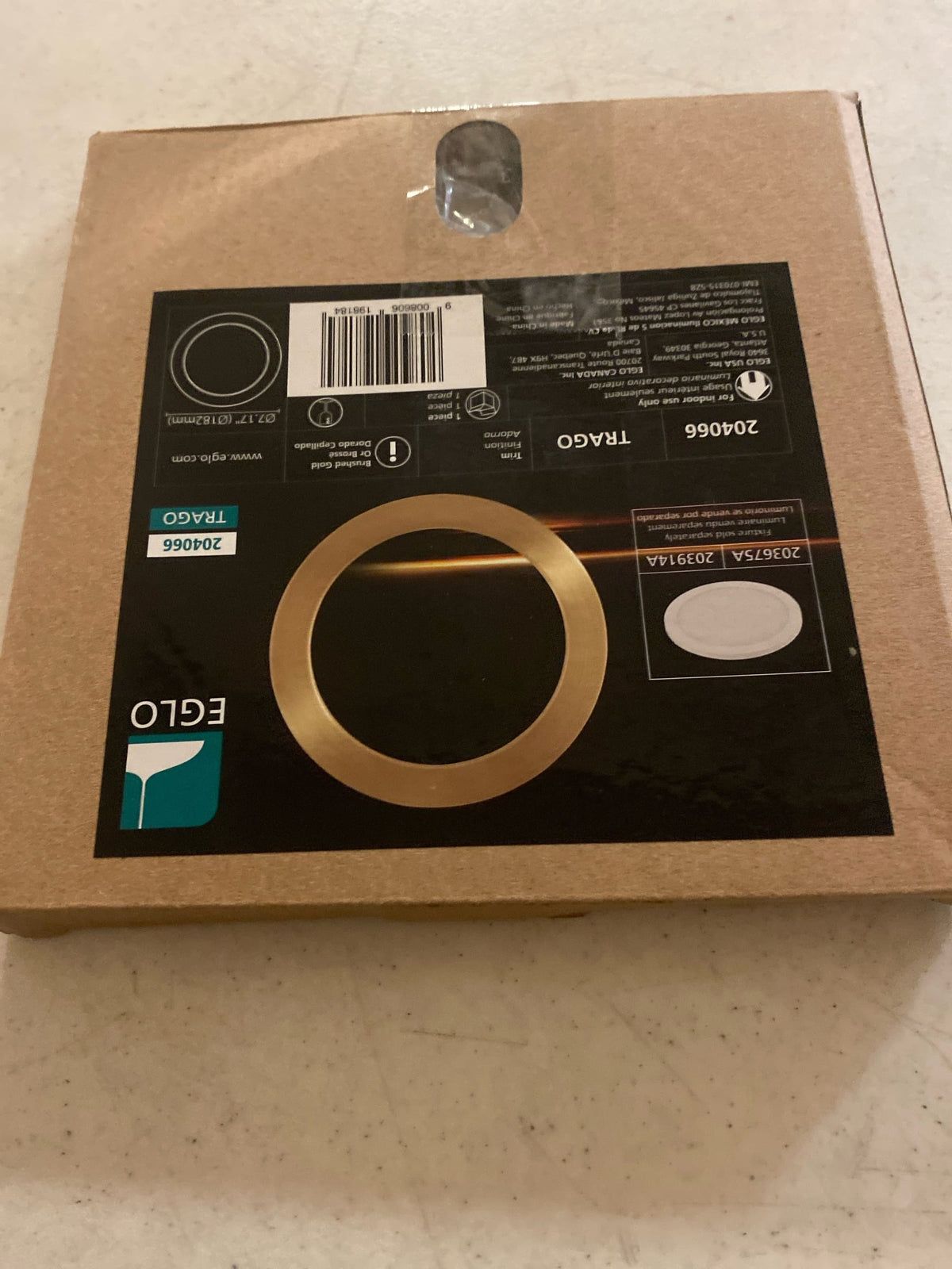 Eglo 204066 Trago 7" Wide Steel Magnetic Trim Ring - Brushed Gold
