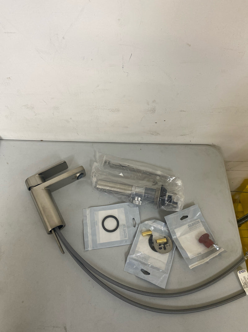 Kohler K-23472-4K-BN Parallel 1.0 GPM Single Hole Bathroom Faucet with Pop-Up Drain Assembly - Brushed Nickel