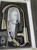 Bwe A-94034-N Single Handle Pull Down Sprayer Kitchen Faucet Commercial Kitchen Sink Faucets for RV, Laundry in Brushed Nickel