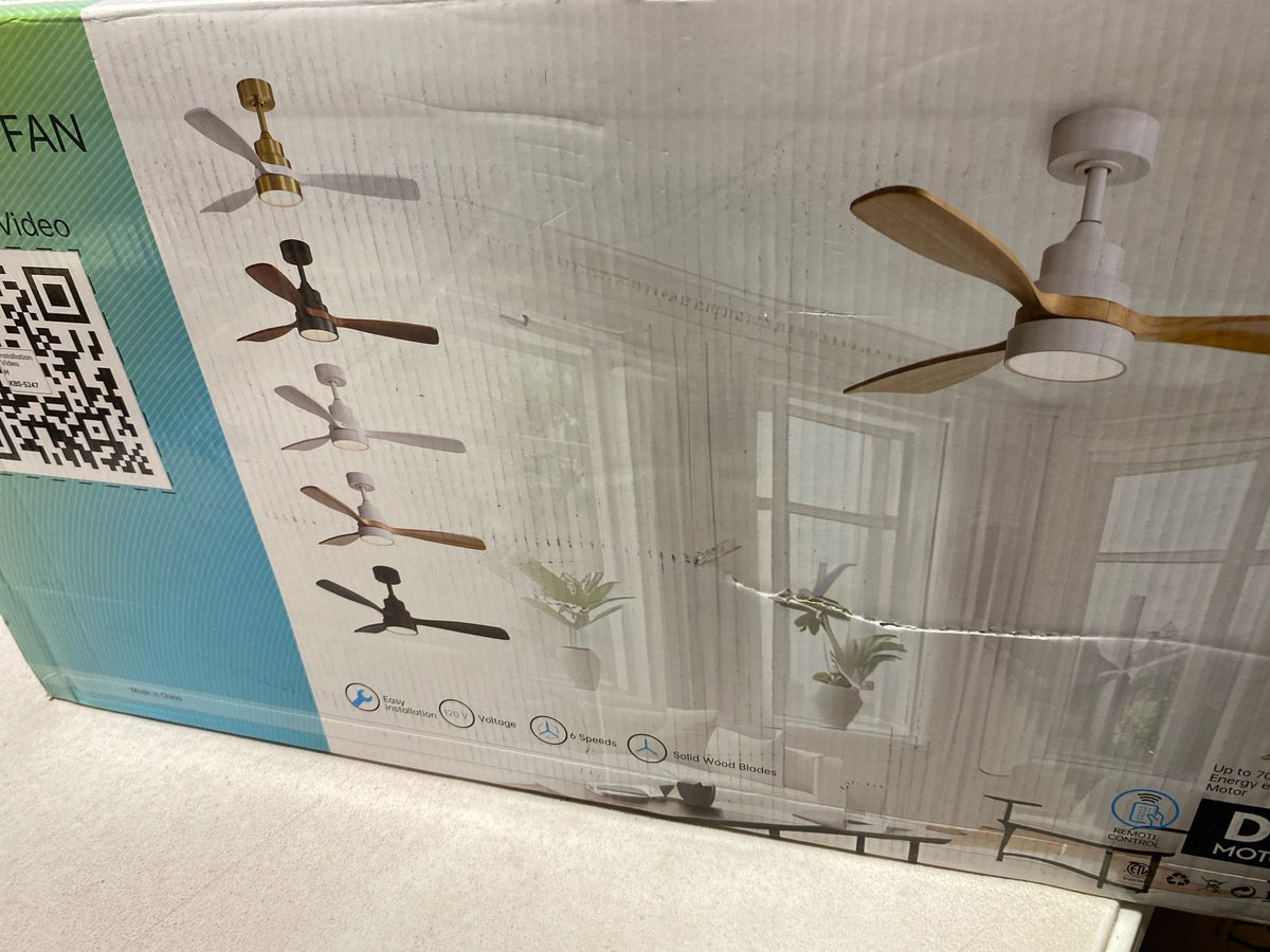 Modern habitat DUC-CFL20-BL-2 48 in. Integrated LED Indoor Downrod Mount White Standard Ceiling Fan with Dimmable Light and Remote DC Motor