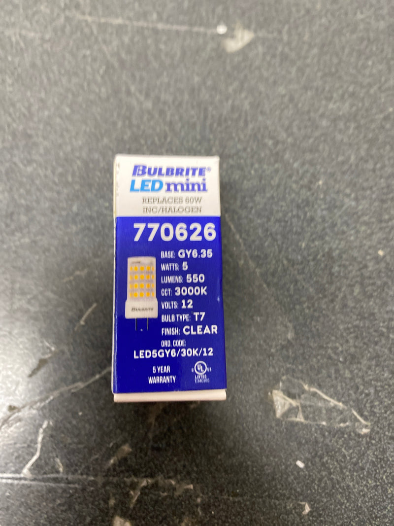 Bulbrite 770626-5W LED GY6 3000K 12V