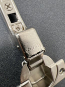 Blum 120 degree clip top half cranked screw-on self closing cabinet hinge, nickel plated