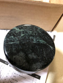 Emtek Door Knob - Conical Green Marble - Watford Rosette (Flat Black, Passage)