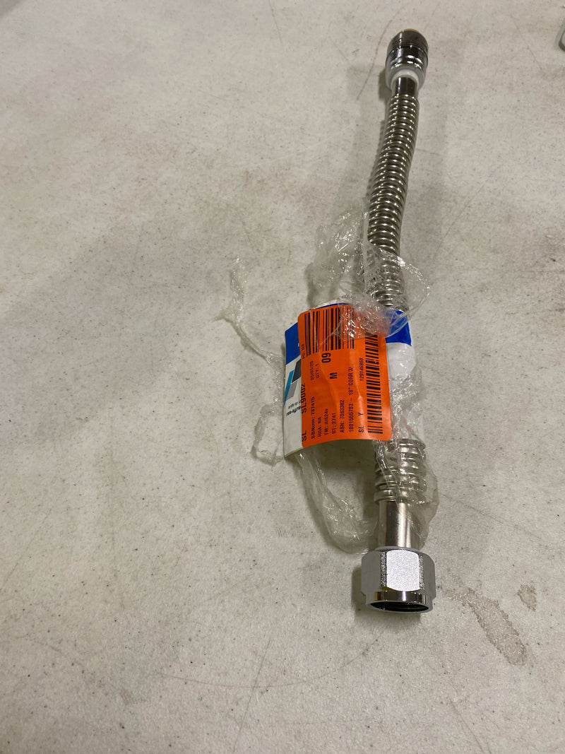 Sharkbite URSS3088FX18 Max 3/4 in. Push-to-Connect x 3/4 in. FIP x 18 in. Corrugated Stainless Steel Water Heater Connector