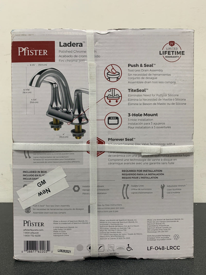 Pfister LF-048-LRCC Ladera 4 in. Centerset 2-Handle Bathroom Faucet in Polished Chrome