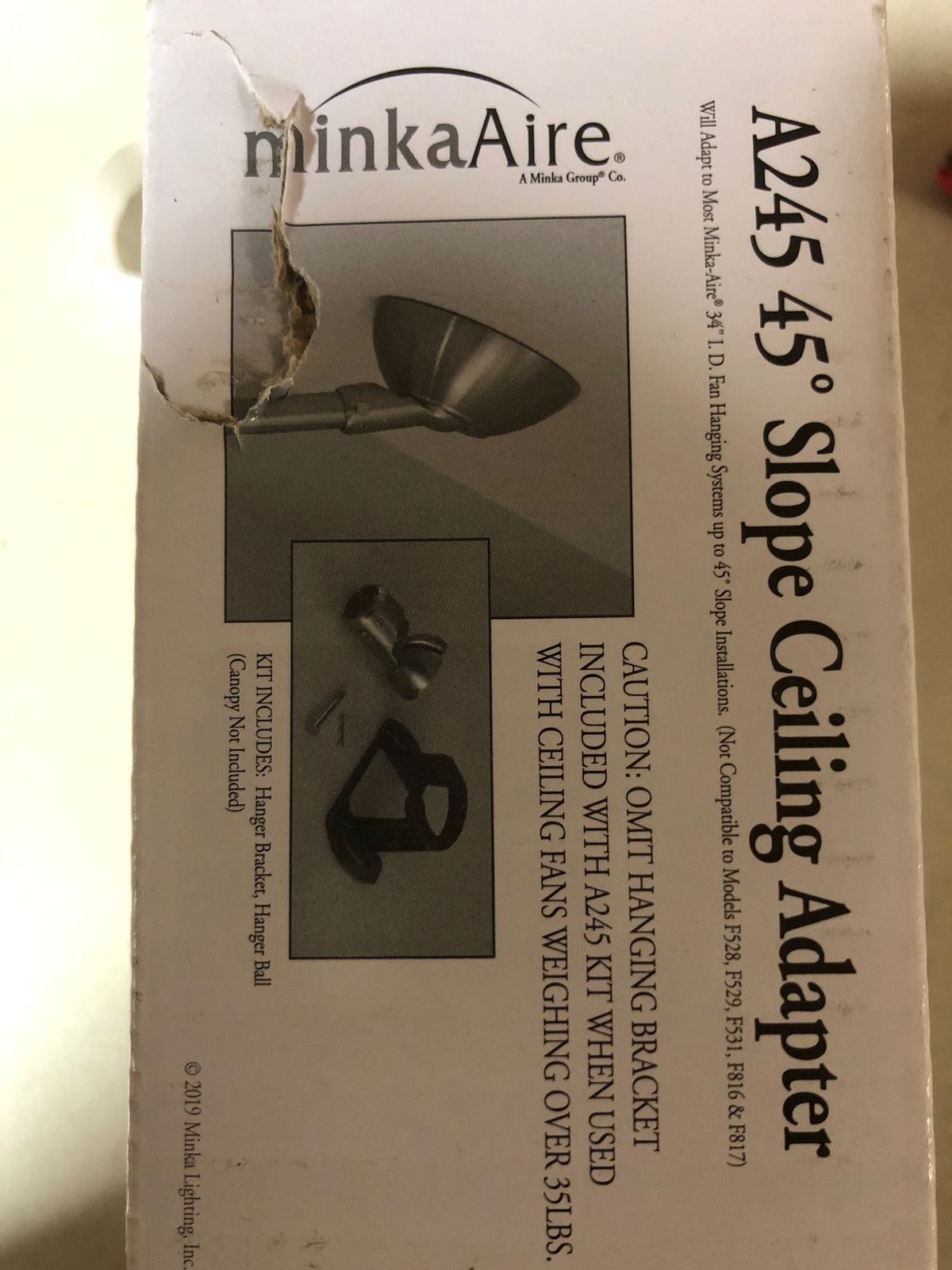 MinkaAire A245-LN Sloped Ceiling Adapter - Liquid Nickel