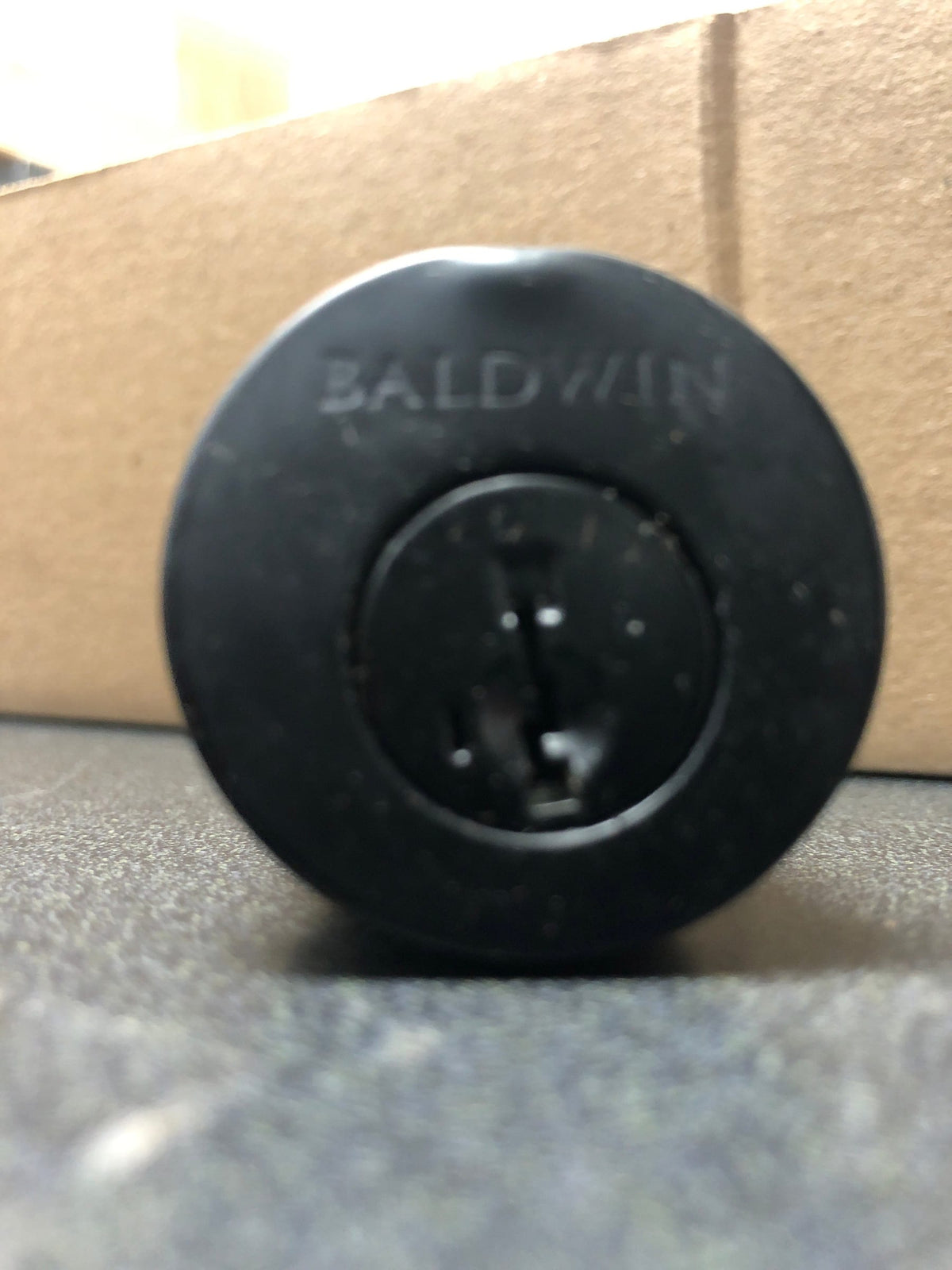 Baldwin EESANxSQUCQE190 Santa Cruz Full Plate Single Cylinder Keyed Entry Handleset with Interior Square Lever and Emergency Egress Function - Satin Black