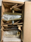 Baldwin FDSQUCFR044 Square Non-Turning Two-Sided Dummy Door Lever Set with 5 Inch Rectangle Rose from the Reserve Collection - Satin Brass