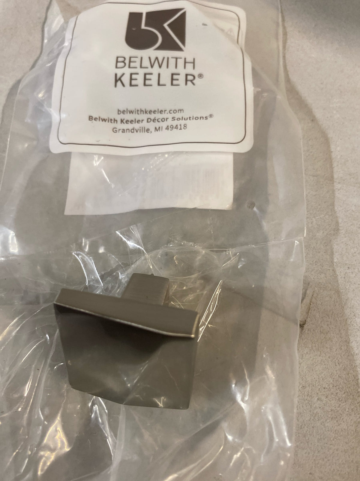Belwith Keeler B077150-SN Veer 1-3/8 Inch Square Cabinet Knob - Satin Nickel