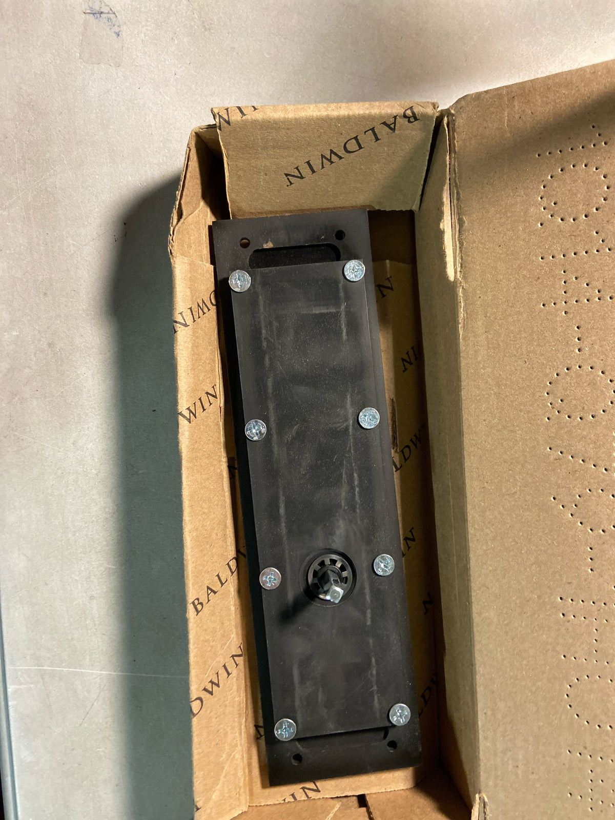 Baldwin PD005190KT Santa Monica Style Pocket Door Interior Privacy Trim from the Estate Collection - Satin Black