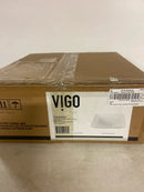 VIGO Hibiscus 16"L x 16"W x 5"H Over the Counter Matte Stone Square Vessel Bathroom Sink in White -VG04004