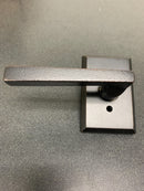 Baldwin SCADIXTAPRRSR481 Adirondack Left Handed Standard C Keyway Single Cylinder Keyed Entry Handleset with Rustic Square Rose and Taper Lever on Interior - Dark Bronze