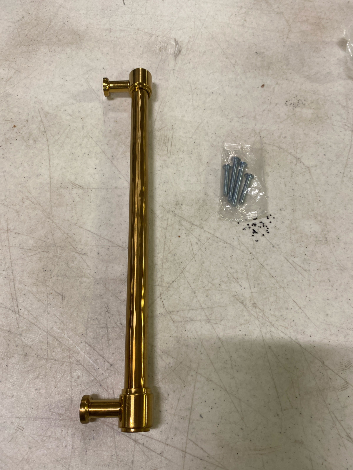 Signature Hardware 489631 Lazzara 10-1/16 Inch Center to Center Hammered Bar Cabinet Pull - Brushed Gold