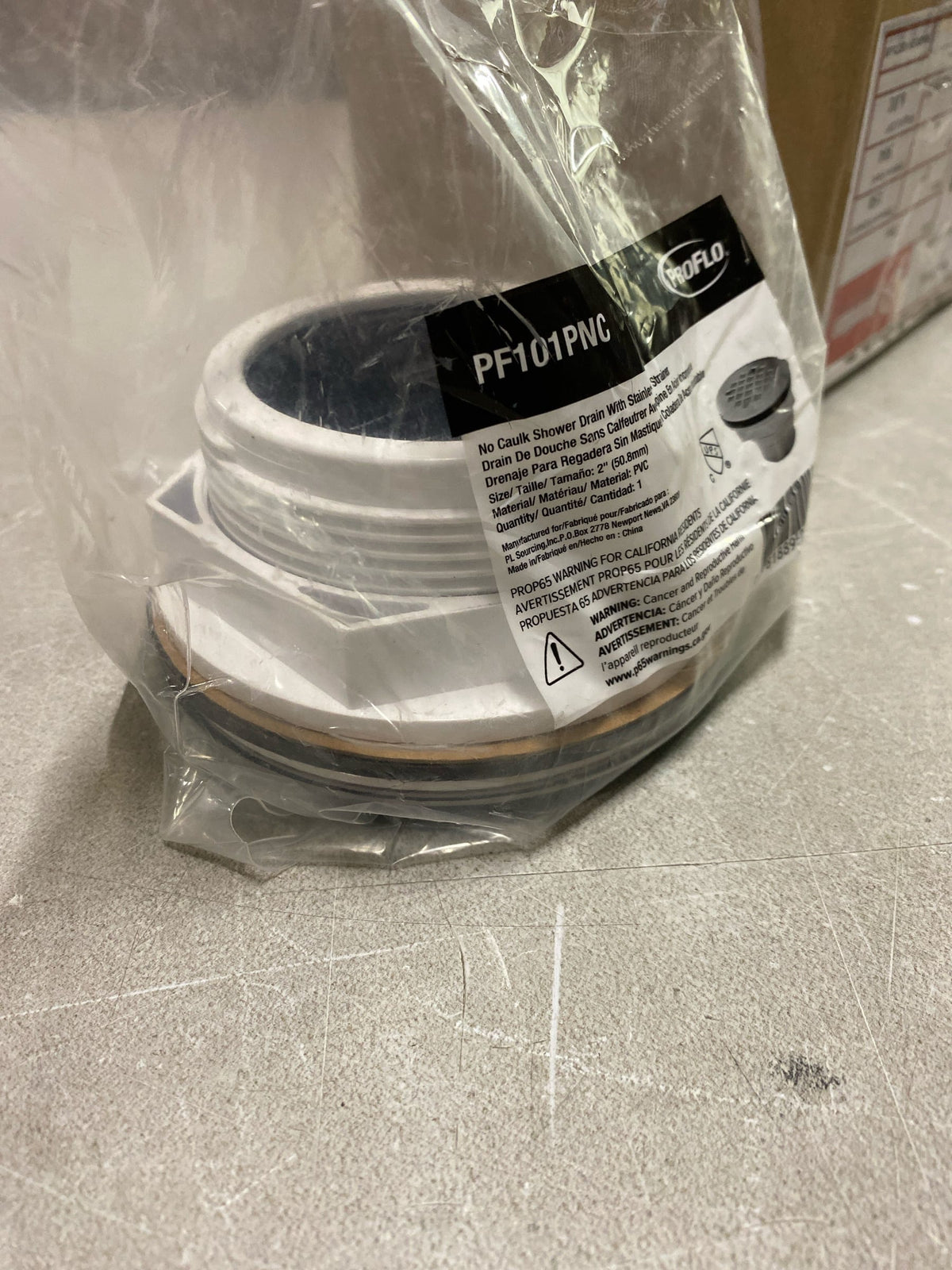 PROFLO PF101PNC 2" No-Caulk Shower Drain - Stainless Steel