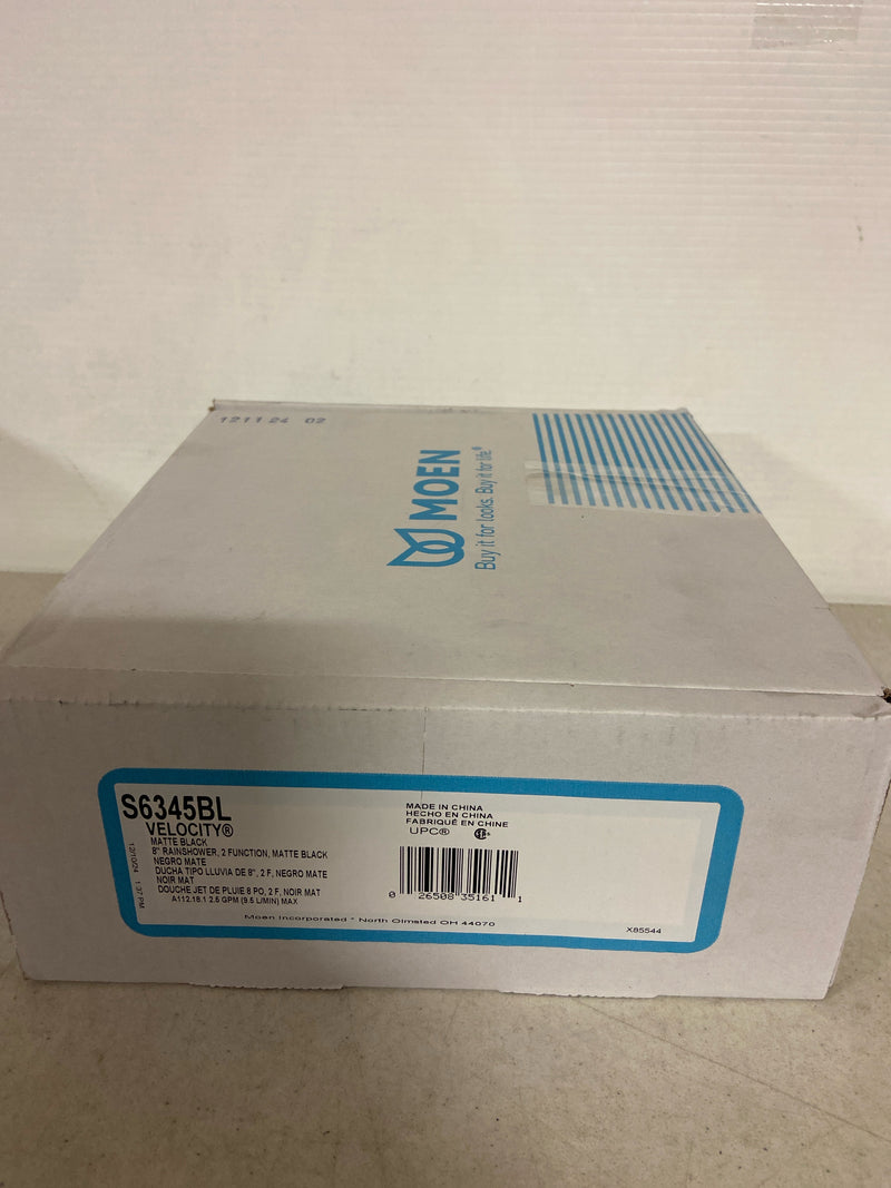 Moen S6345BL Showering Acc-Premium Two-Function 8" Diameter Spray Head Rainshower, Matte Black