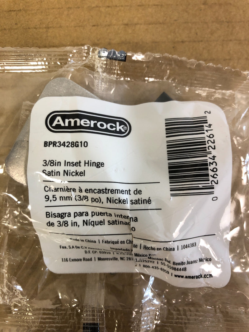 Amerock Functional 3/8 Inch Partial Inset Traditional Cabinet Door Hinge with Self Close Function - Pair