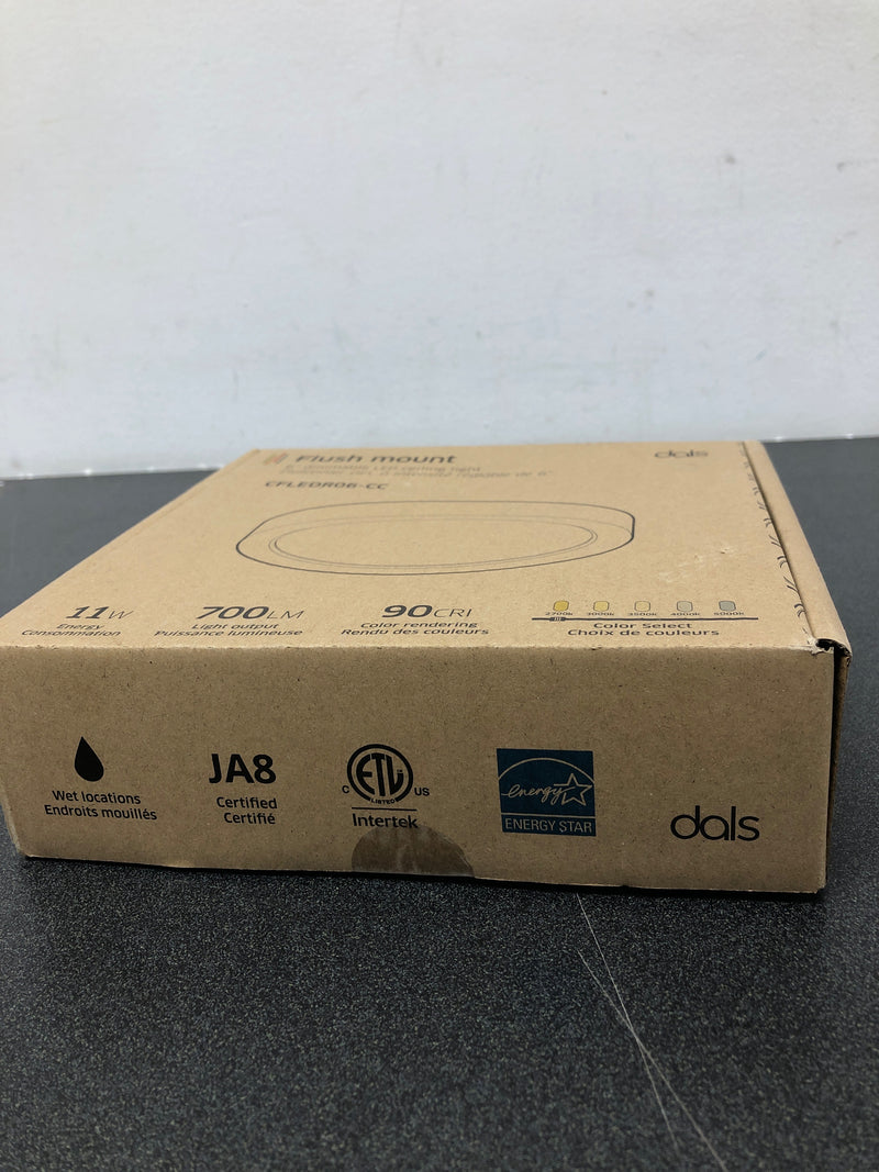 DALS Lighting CFLEDR06-CC-BK Delta 6" Wide LED Flush Mount Ceiling Fixture - Black